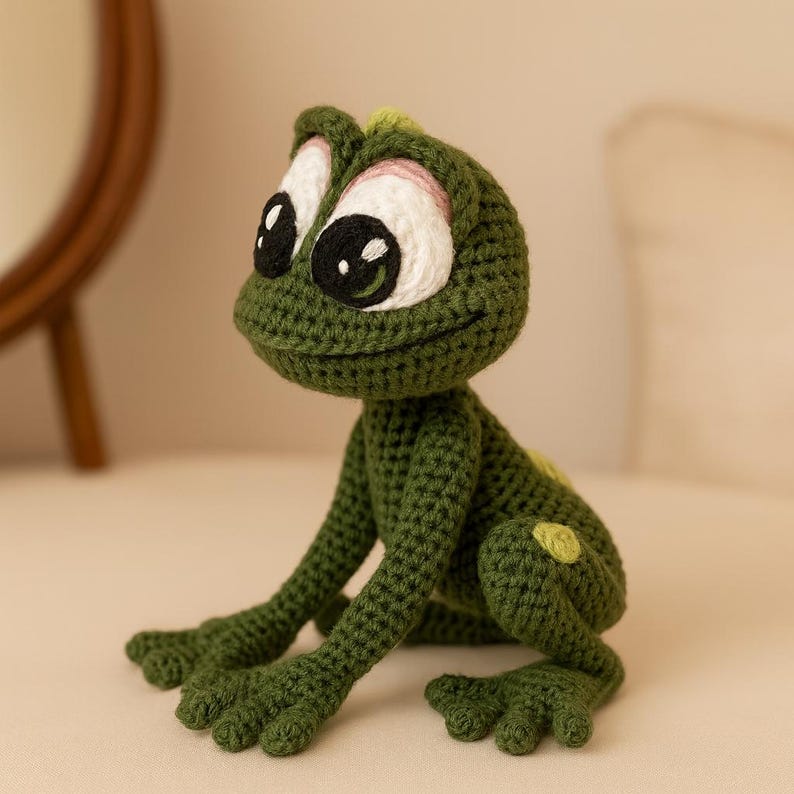 Amigurumi Frog Crochet Pattern | Cute Plush Frog Toy PDF Tutorial | Handmade Stuffed Animal DIY Gift