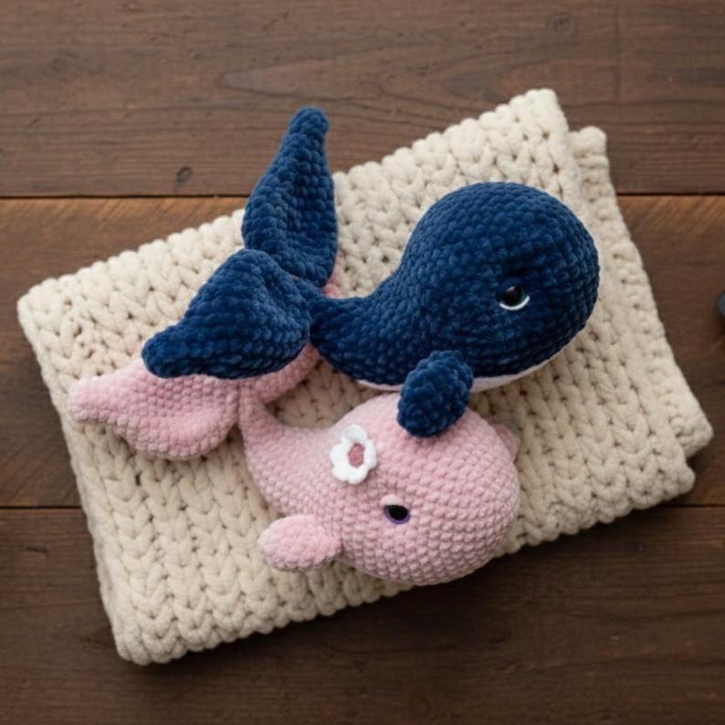 Crochet Whale Pattern PDF | Amigurumi Plush Toy Tutorial | Stuffed Whale DIY
