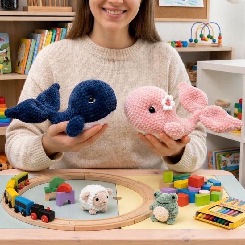 Crochet Whale Pattern PDF | Amigurumi Plush Toy Tutorial | Stuffed Whale DIY